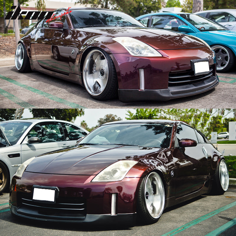 2003-2005 Nissan 350Z ING-S Style Unpainted Black Front Bumper Lip PU