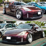2003-2005 Nissan 350Z ING-S Style Unpainted Black Front Bumper Lip PU