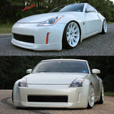 2003-2005 Nissan 350Z ING-S Style Unpainted Black Front Bumper Lip PU