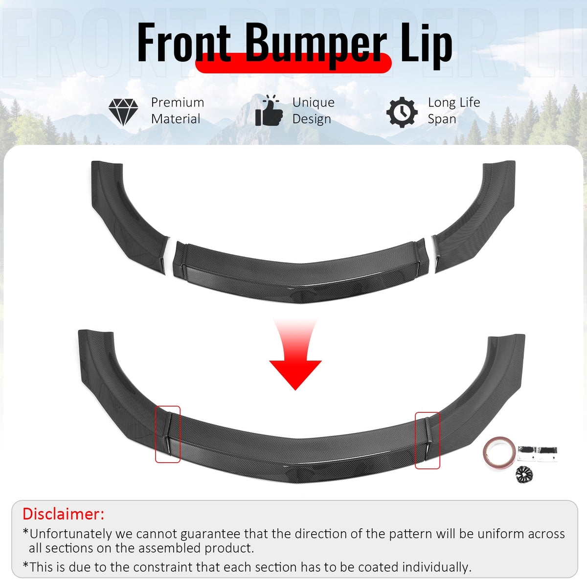 2023-2026 Nissan Z 400Z IKON Style Carbon Fiber Print Front Bumper Lip ABS