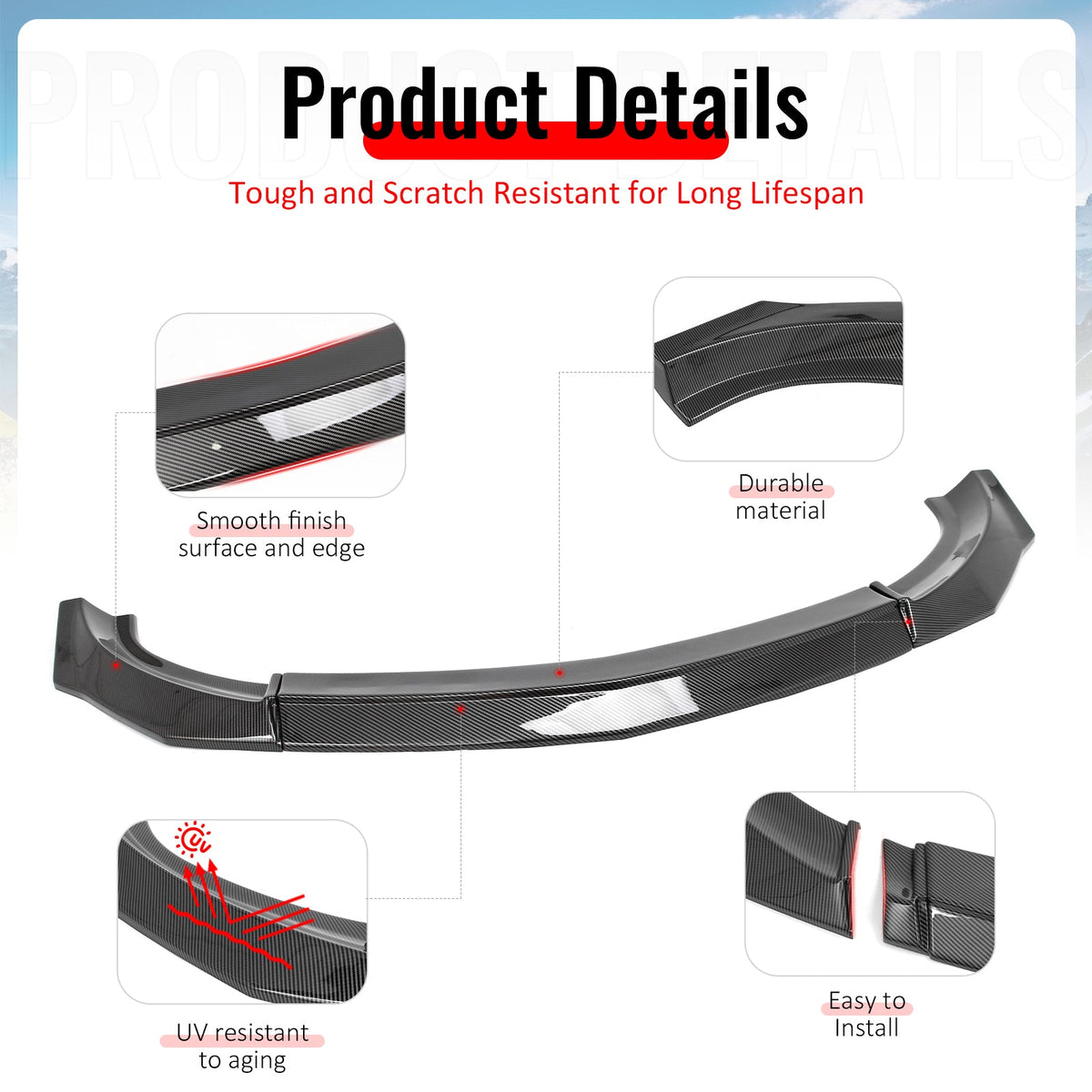 2023-2026 Nissan Z 400Z IKON Style Carbon Fiber Print Front Bumper Lip ABS