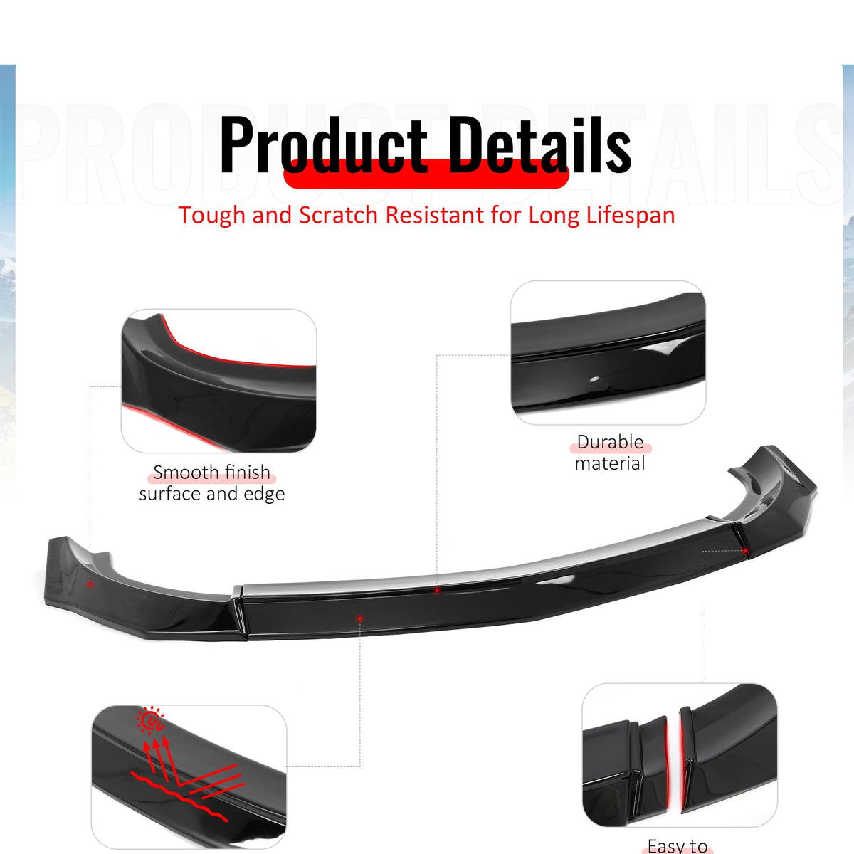 2023-2026 Nissan Z 400Z IKON Style Gloss Black Front Bumper Lip ABS