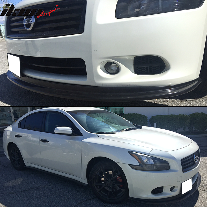 2009-2015 Nissan Maxima MDA Style Unpainted Black Front Bumper Lip PU