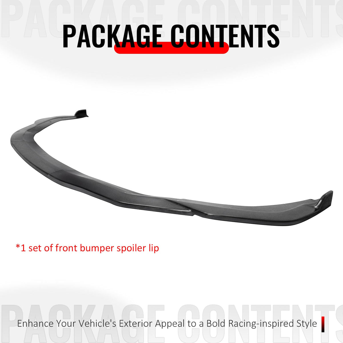 2019-2023 Nissan Maxima STL Style Unpainted Black Front Bumper Lip PU 3PCS