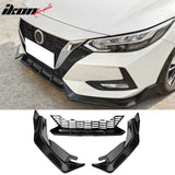 2020-2023 Nissan Sentra B18 Skyline Style Gloss Black Front Bumper Lip PP 3PCS