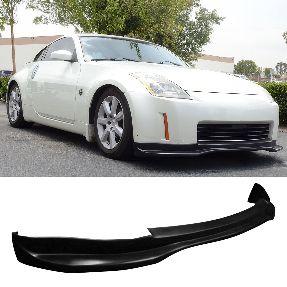 2006-2009 Nissan 350Z GT Style Unpainted Black Front Bumper Lip PU