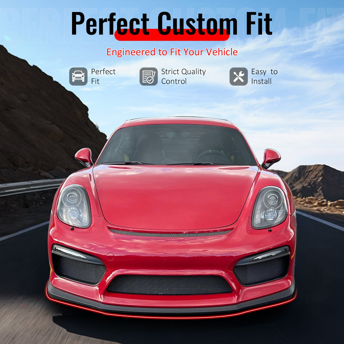 2016 Porsche 981 Cayman GT4 OE Style Front Bumper Lip Unpainted PU