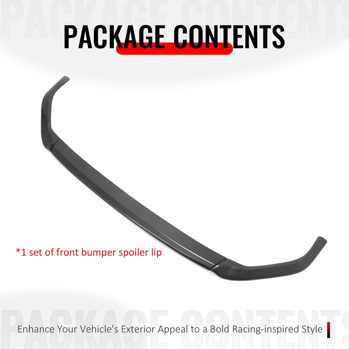 2023-2025 Subaru Solterra ST Style Carbon Fiber Print Front Bumper Lip ABS