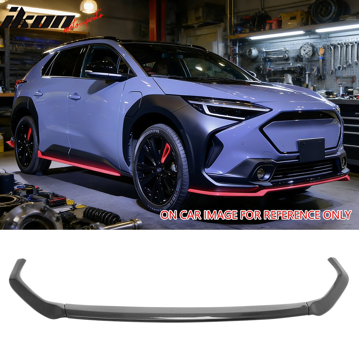 2023-2025 Subaru Solterra ST Style Carbon Fiber Print Front Bumper Lip ABS