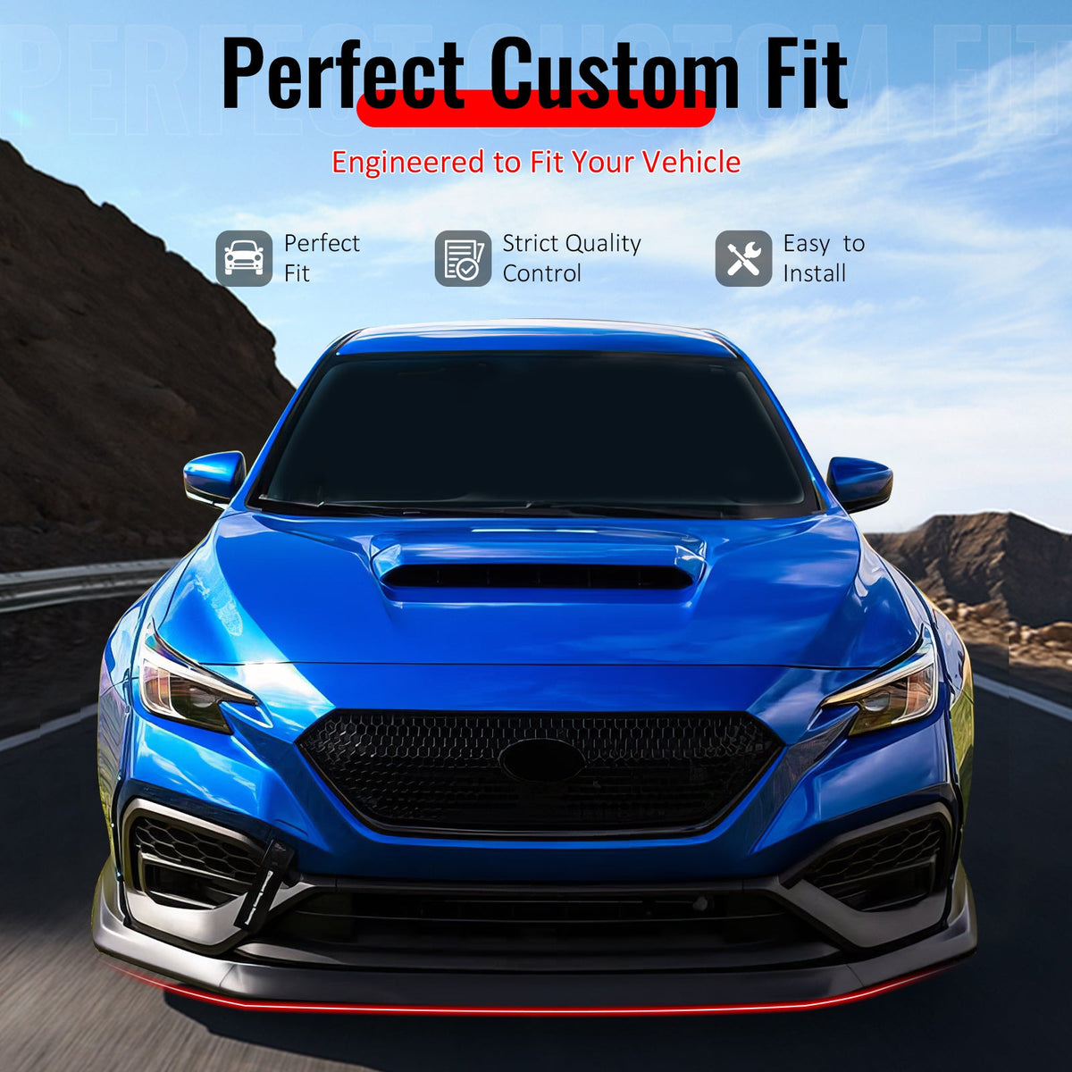 2022-2026 Subaru WRX OI Style Real Carbon Fiber Front Bumper Lip Lower Spoiler Guard 3PCS Set