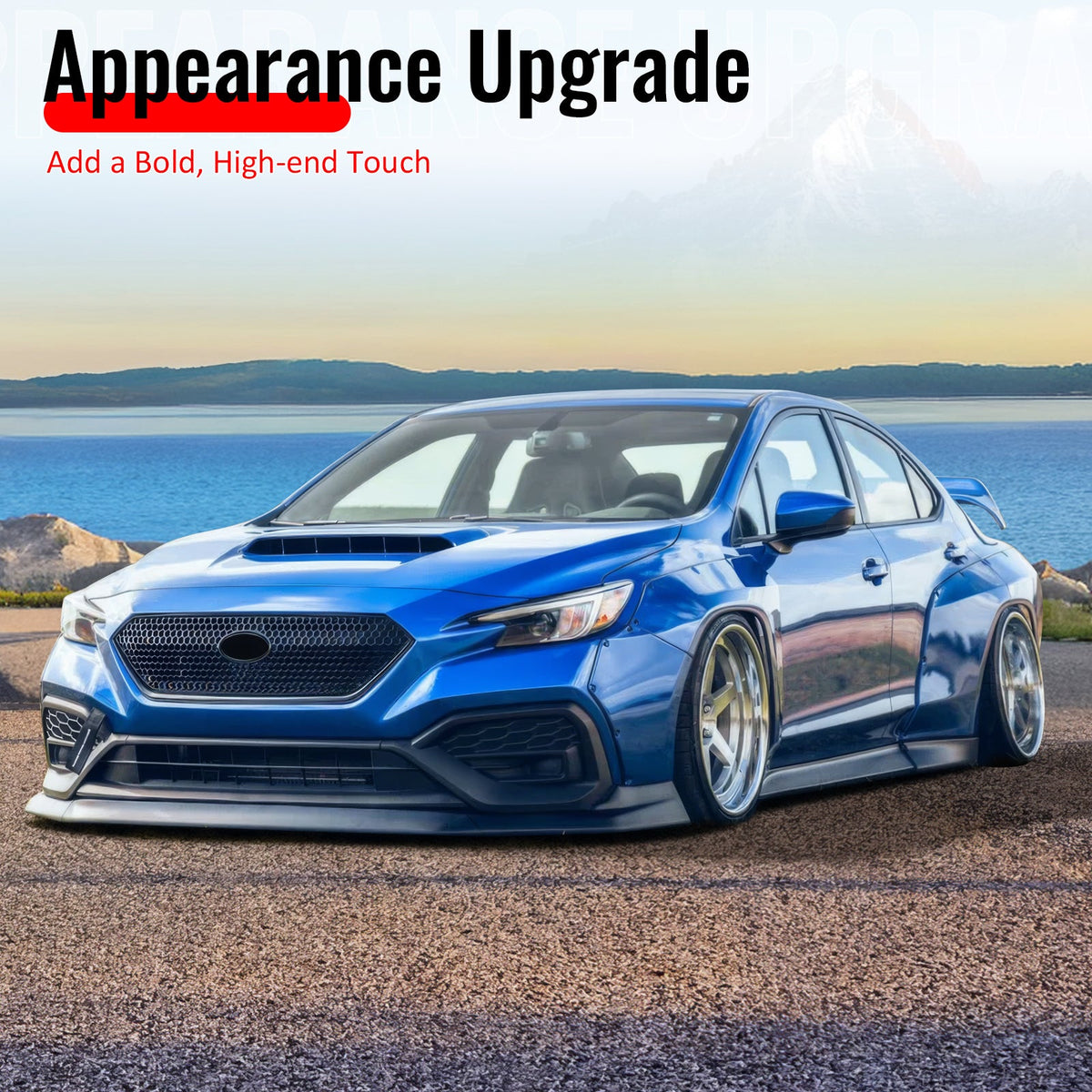 2022-2026 Subaru WRX OI Style Real Carbon Fiber Front Bumper Lip Lower Spoiler Guard 3PCS Set