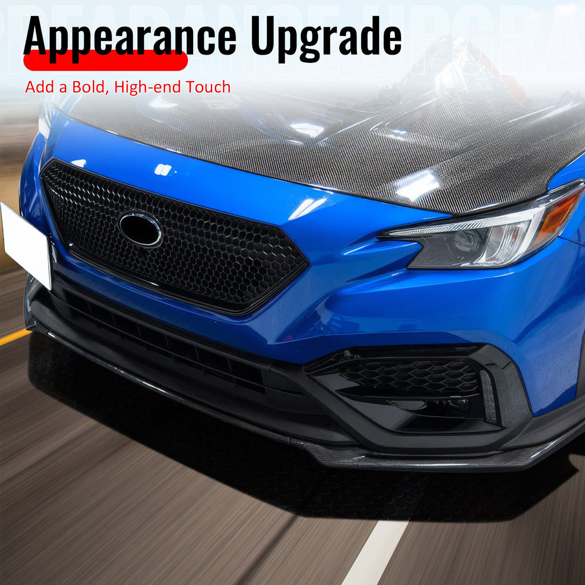 2022-2026 Subaru WRX STI Style Real Carbon Fiber Front Bumper Lip Lower Spoiler Guard 3PCS Set