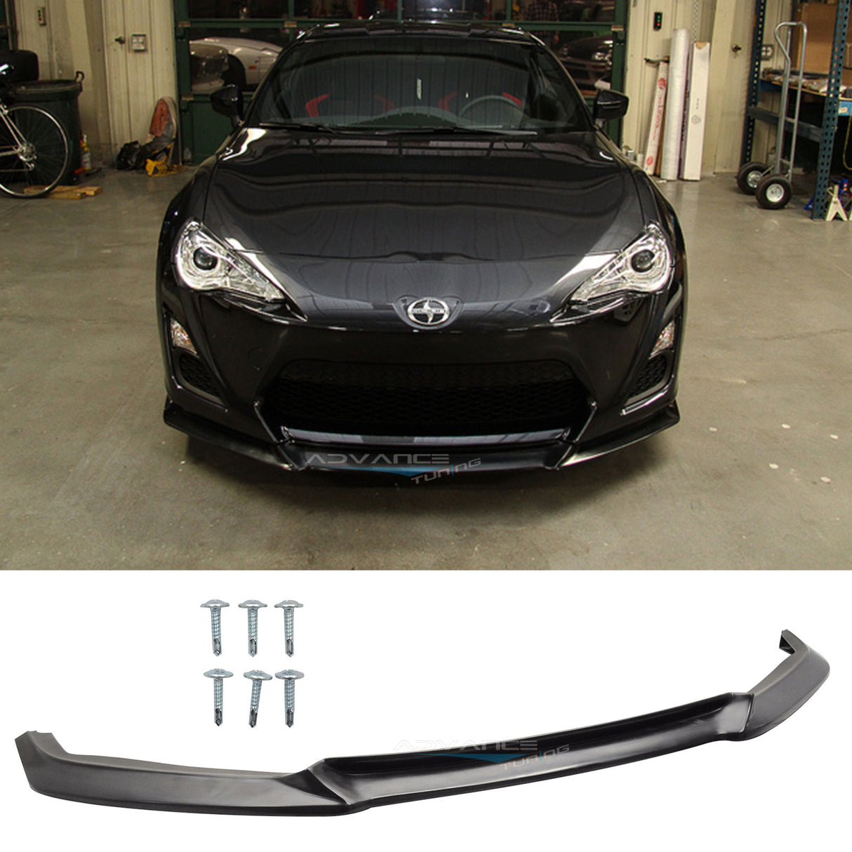 2013-2016 Scion FRS GT Style Unpainted Black Front Bumper Lip PU