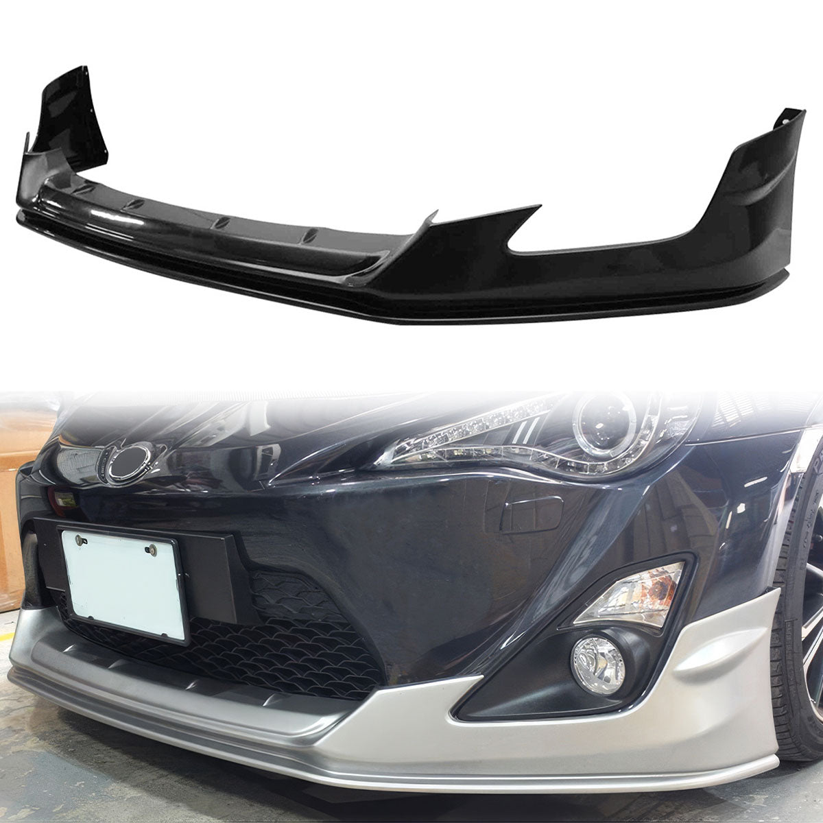 Front Bumper Lip for Scion FRS 2013-2016 Aero OEM Style Unpainted Black PU
