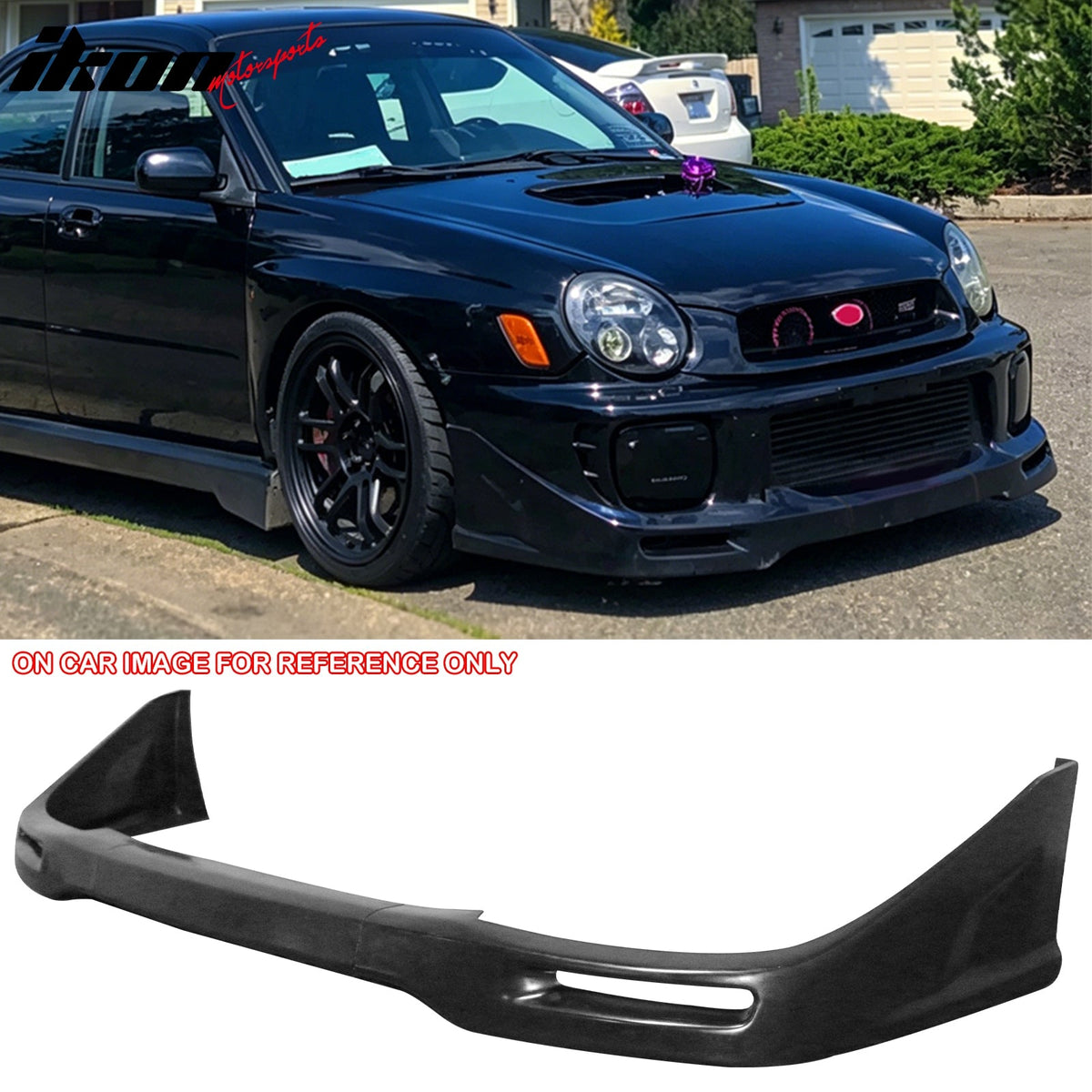 2002-2003 Subaru Impreza Sedan STI Style Front Bumper Lip Spoiler Unpainted PU 3PCS Set