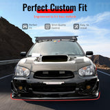 2004-2005 Subaru Impreza WRX 3PCS Front Lower Bumper Lip Air Dam Chin Spoiler Splitter Unpainted Black Polyurethane PU