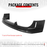 2004-2005 Subaru Impreza WRX 3PCS Front Lower Bumper Lip Air Dam Chin Spoiler Splitter Unpainted Black Polyurethane PU