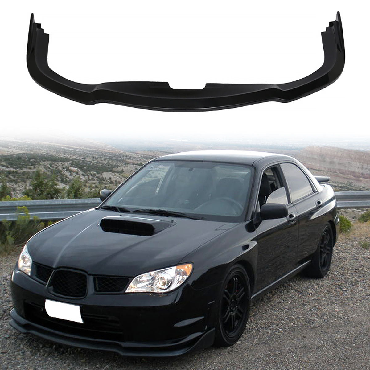 2006-2007 Subaru Impreza CS2 Style Gloss Black Front Bumper Lip PP