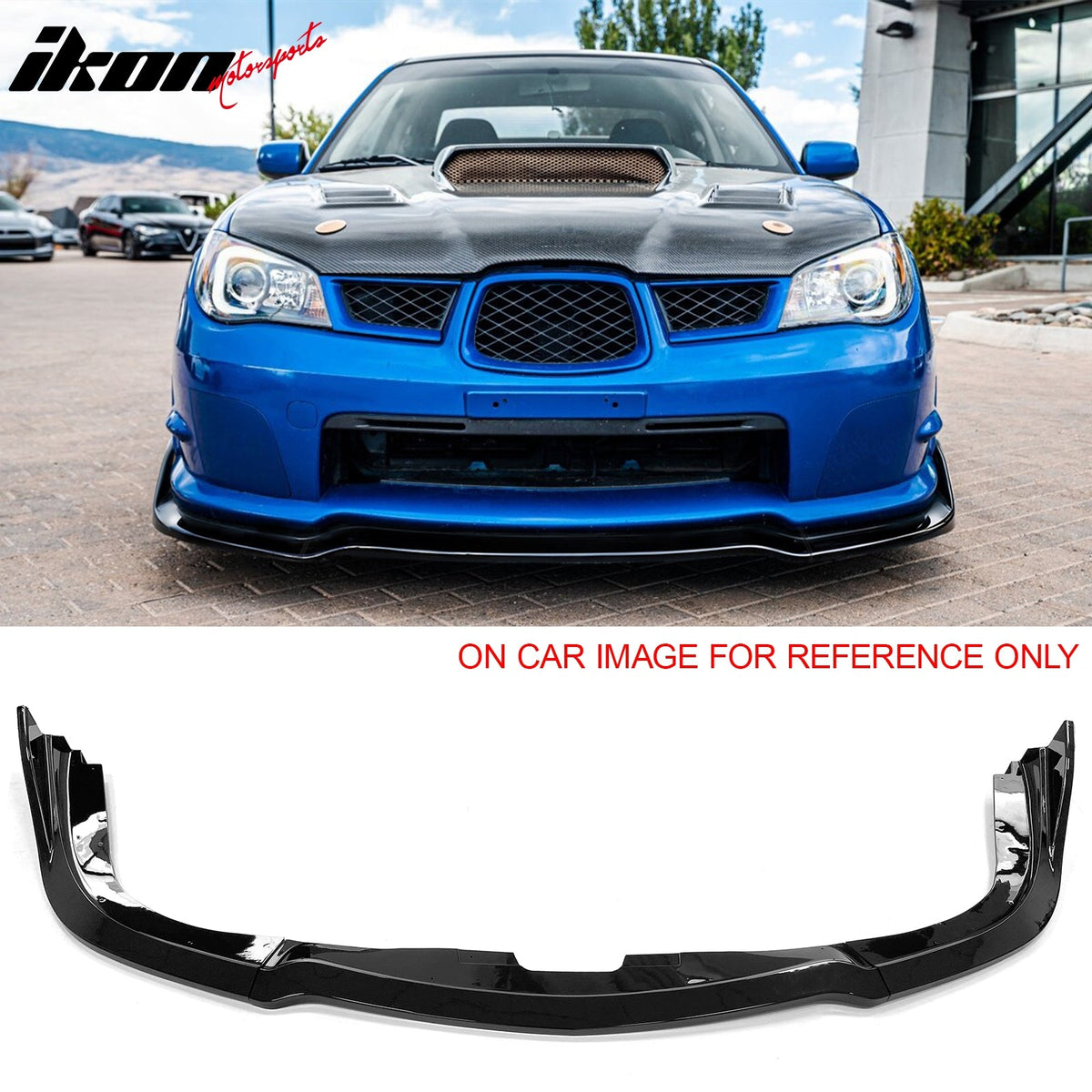 2006-2007 Subaru Impreza WRX & WRX STI CS2 Style Front Bumper Lip Spoiler Gloss Black PP 3PCS