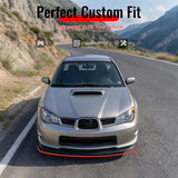 2006-2007 Subaru Impreza WRX Gloss Black Front Bumper Lip Spoiler PP 3PCS Set
