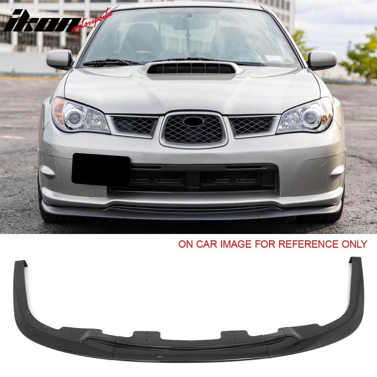 2006-2007 Subaru Impreza WRX Gloss Black Front Bumper Lip Spoiler PP 3PCS Set