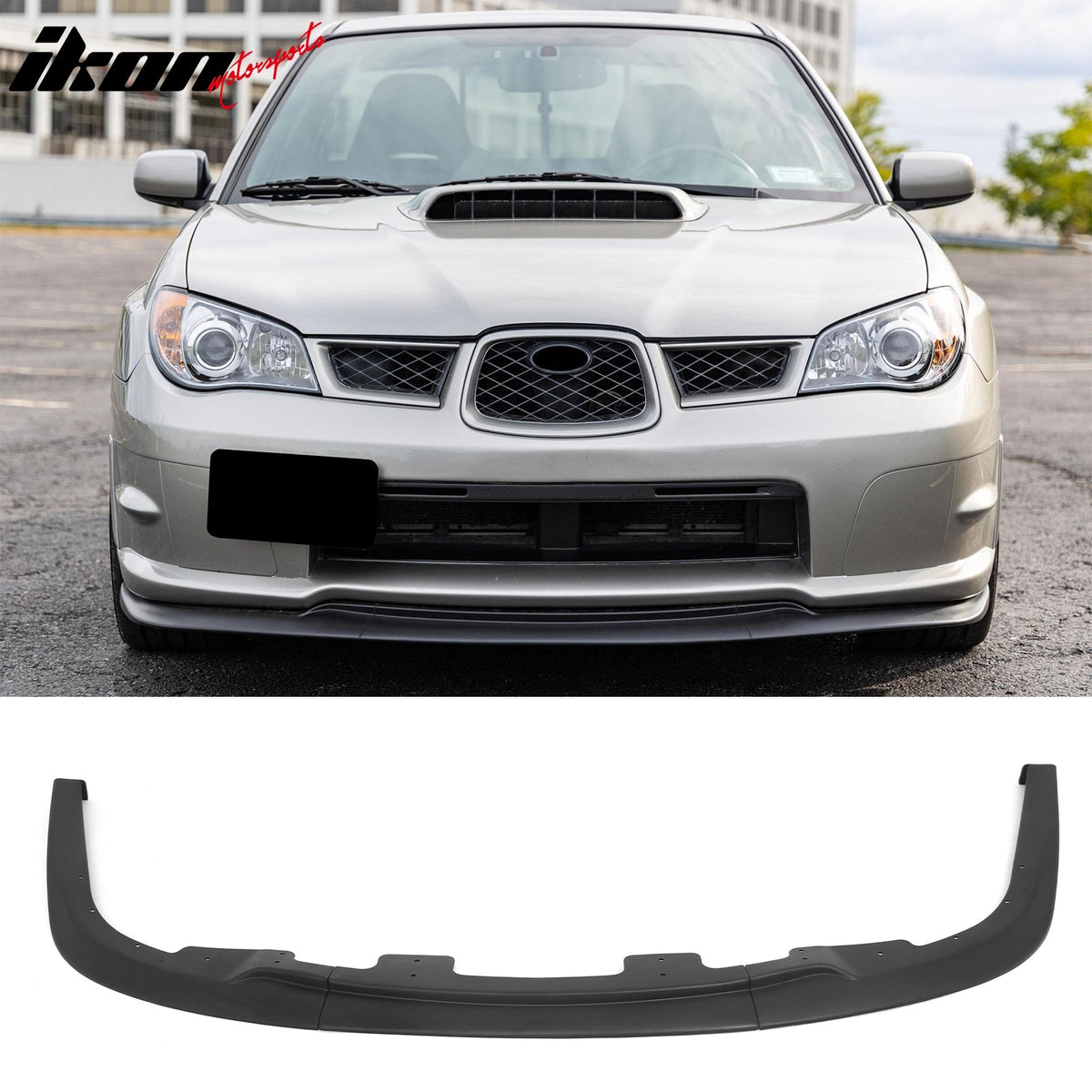 2006-2007 Subaru Impreza WRX Matte Black Front Bumper Lip Spoiler PP 3PCS Set