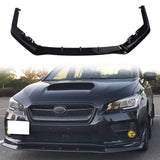2015-2017 Subaru WRX STI MPX Style Gloss Black Front Bumper Lip PP 3PC