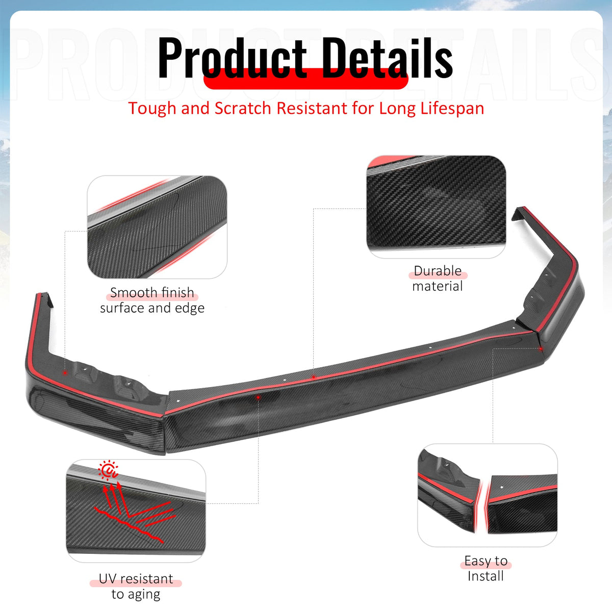 2015-2021 Subaru WRX & WRX STI OI Style Carbon Fiber Front Bumper Lip Spoiler Air Dam Chin 3PCS