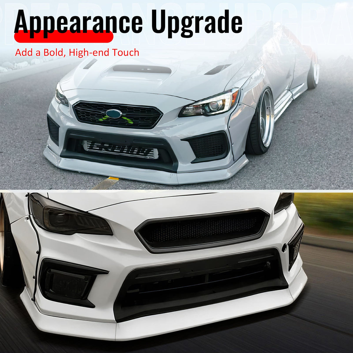 2015-2021 Subaru WRX & WRX STI OI Style Carbon Fiber Front Bumper Lip Spoiler Air Dam Chin 3PCS