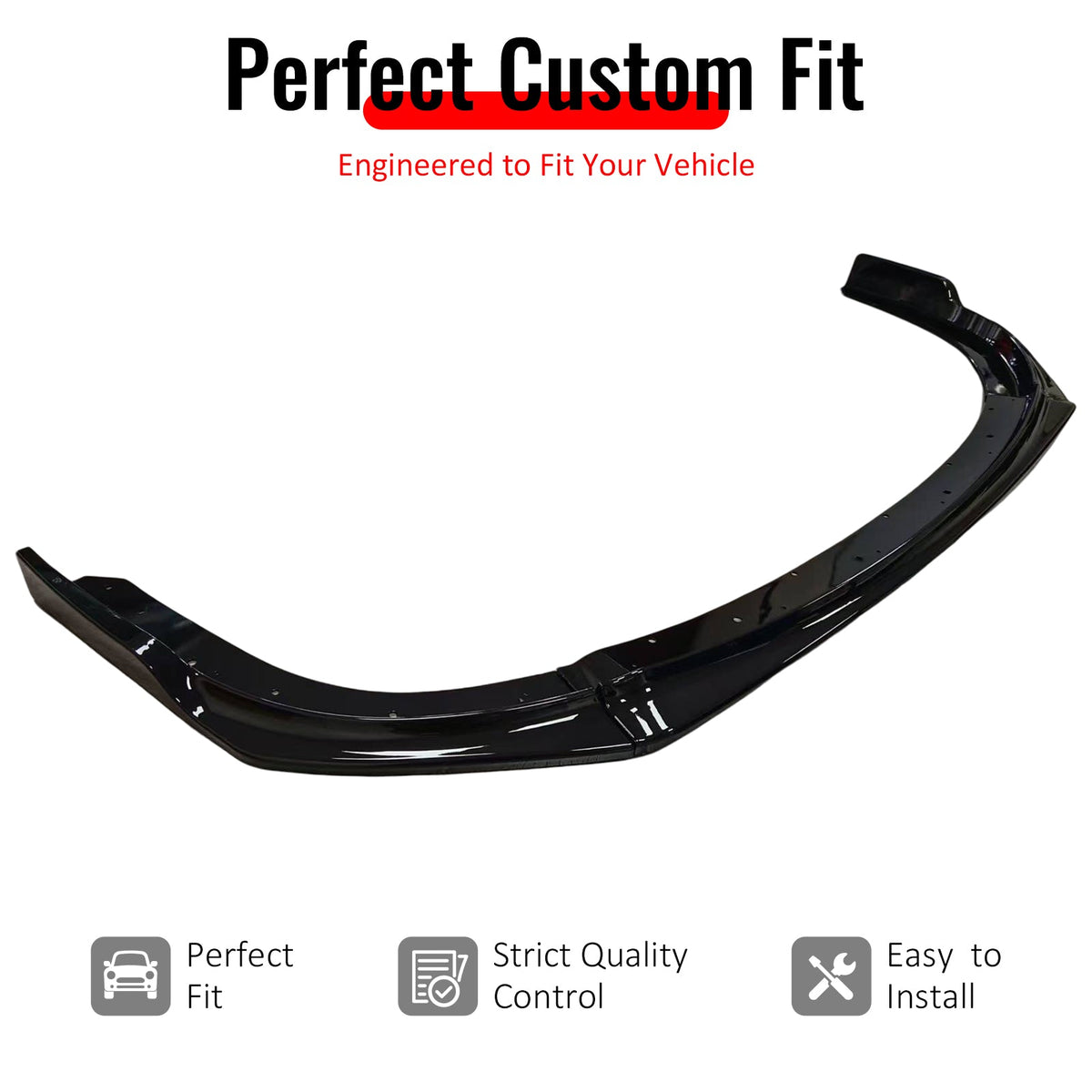 2008-2010 Subaru Impreza WRX STI IKON Style Gloss Black Front Bumper Lip PP