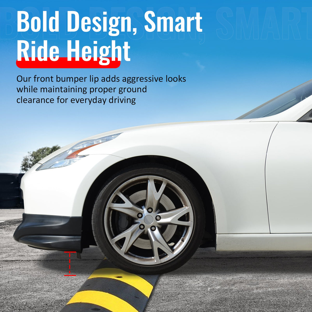 2015-2023 Dodge Charger IKON V2 Style Gloss Black Front Bumper Lip PP 3PCS