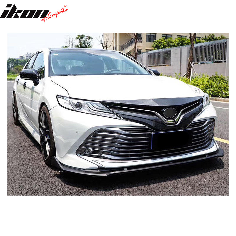 2018-2020 Toyota Camry XLE LE V2 Style Painted Front Bumper Lip PP 3PC