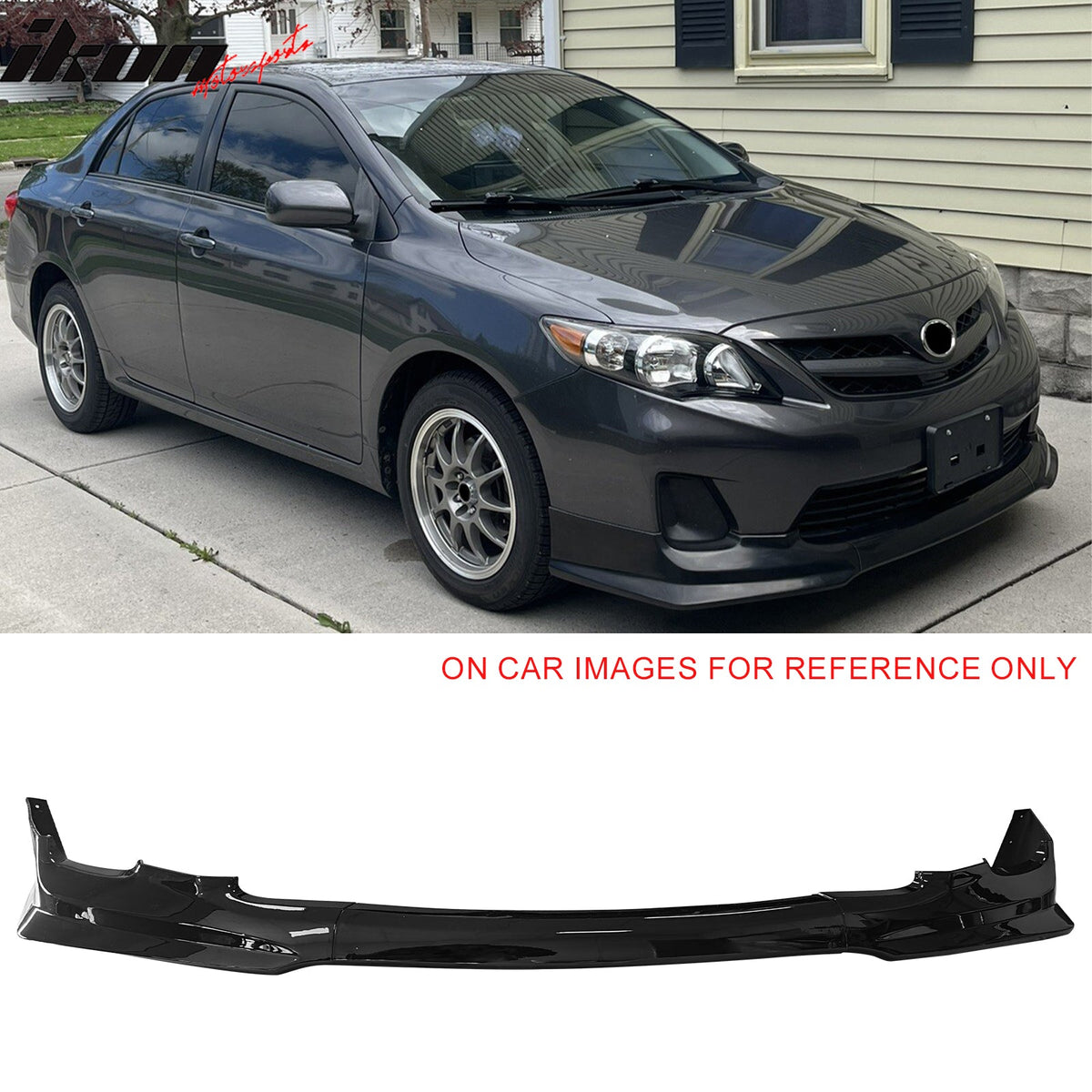 2011-2013 Toyota Corolla T Style Gloss Black Front Bumper Lip PP