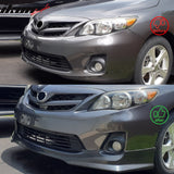 2011-2013 Toyota Corolla T Style Matte Black Front Bumper Lip PP