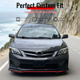 2011-2013 Toyota Corolla T Style Matte Black Front Bumper Lip PP