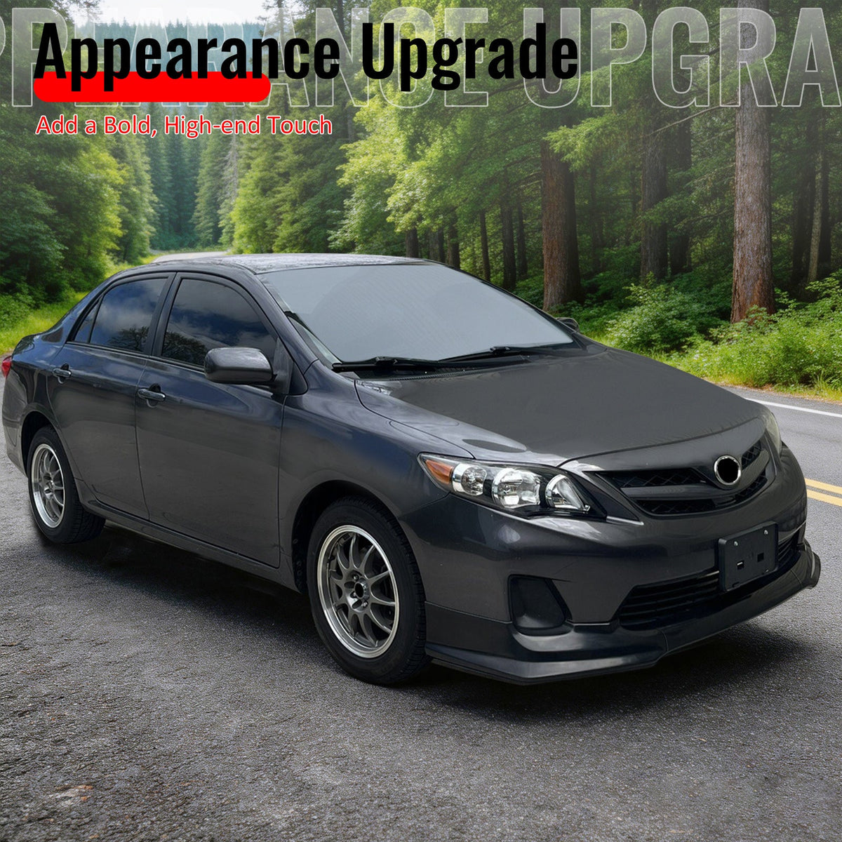 2011-2013 Toyota Corolla T Style Matte Black Front Bumper Lip PP