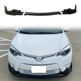 2014-2016 Toyota Corolla Sport Unpainted Black Front Bumper Lip PU 3PC
