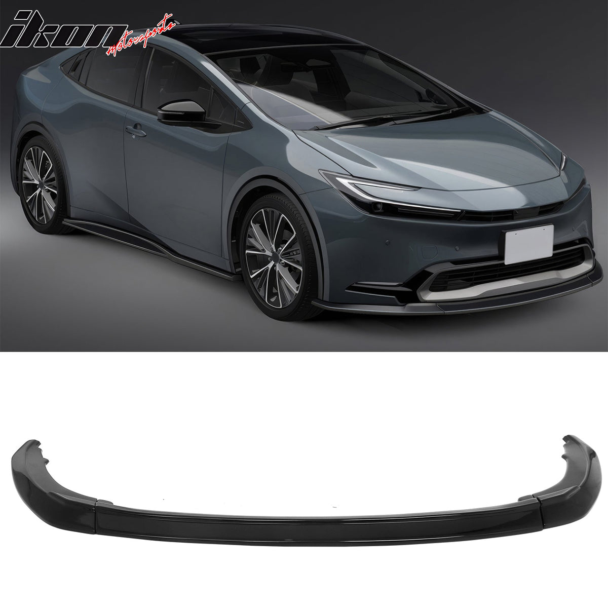 2023-2026 Toyota Prius & Prius Prime AR Style Gloss Black Front Bumper Lip ABS 3PCS