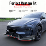 2026 Tesla Model Y Juniper Premium 3PCS Front Lower Bumper Lip Air Dam Chin Spoiler Splitter IKON Style Painted Carbon Fiber Print ABS Plastic