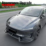 2026 Tesla Model Y Juniper Premium 3PCS Front Lower Bumper Lip Air Dam Chin Spoiler Splitter IKON Style Painted Carbon Fiber Print ABS Plastic