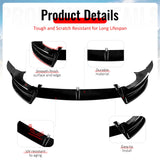2026 Tesla Model Y Juniper Premium 3PCS Front Lower Bumper Lip Air Dam Chin Spoiler Splitter IKON Style Painted Gloss Black ABS Plastic