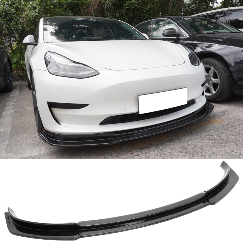 2017-2023 Tesla Model 3 IKON V4 Style 3PCS Front Bumper Lip ABS
