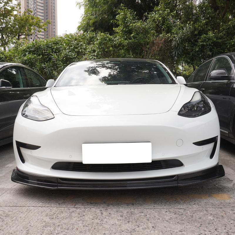 2017-2023 Tesla Model 3 IKON V4 Style 3PCS Front Bumper Lip ABS