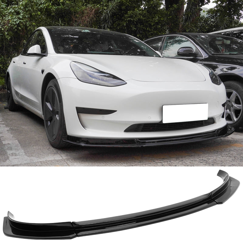 2017-2023 Tesla Model 3 IKON V4 Style 3PCS Front Bumper Lip ABS