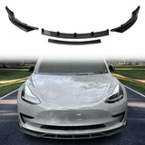 2017-2023 Tesla Model 3 4PC Front Bumper Lip Spoiler