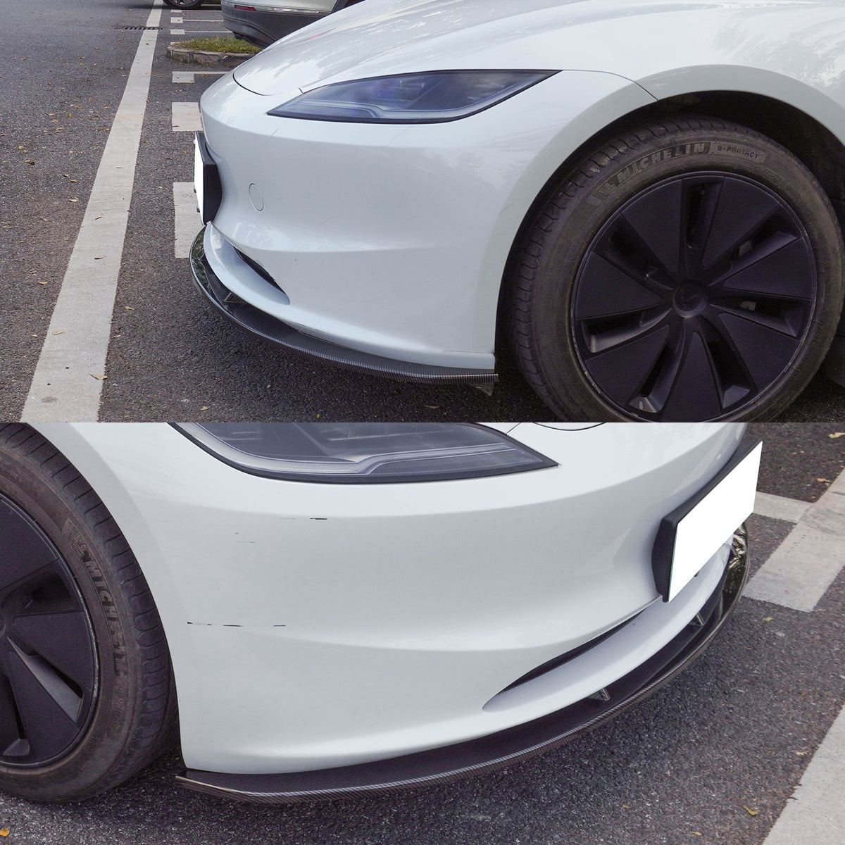 2024-2026 Tesla Model 3 PP Front Bumper Lip 3PCS - IKON V4 Style