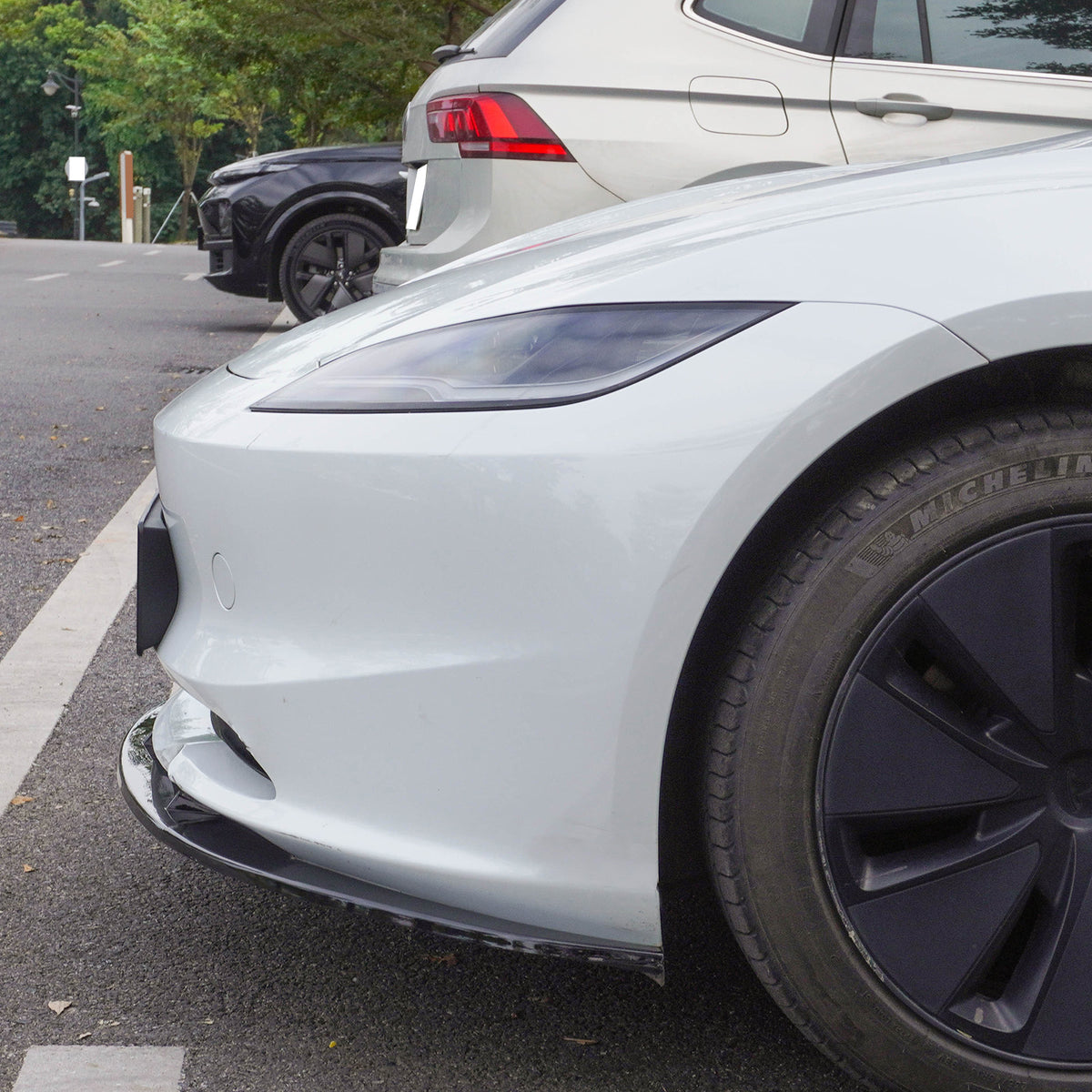 2024-2026 Tesla Model 3 PP Front Bumper Lip 3PCS - IKON V4 Style
