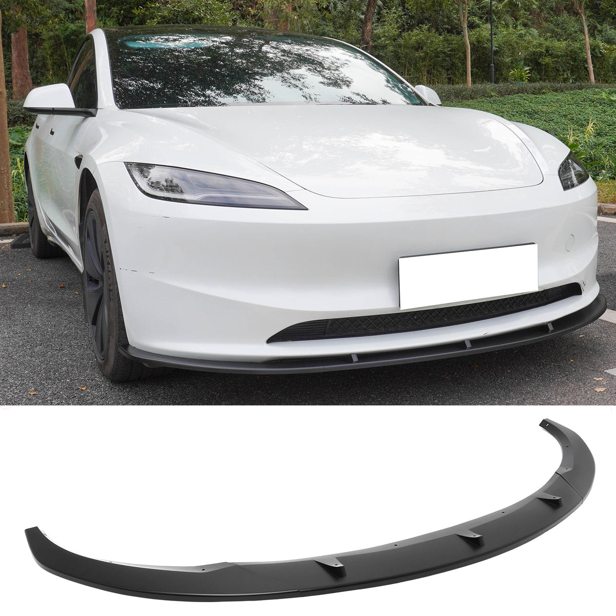2024-2026 Tesla Model 3 PP Front Bumper Lip 3PCS - IKON V4 Style