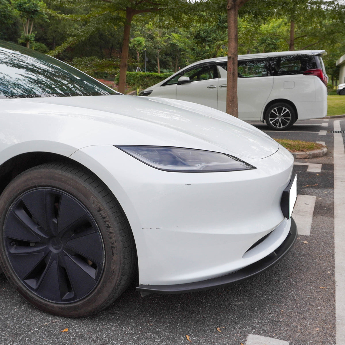 2024-2026 Tesla Model 3 PP Front Bumper Lip 3PCS - IKON V4 Style