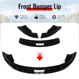 2024-2026 Tesla Model 3 (Not Fit Performance) 3PCS Front Lower Bumper Lip Air Dam Chin Spoiler Splitter IKON V4 Style Painted Gloss Black ABS Plastic